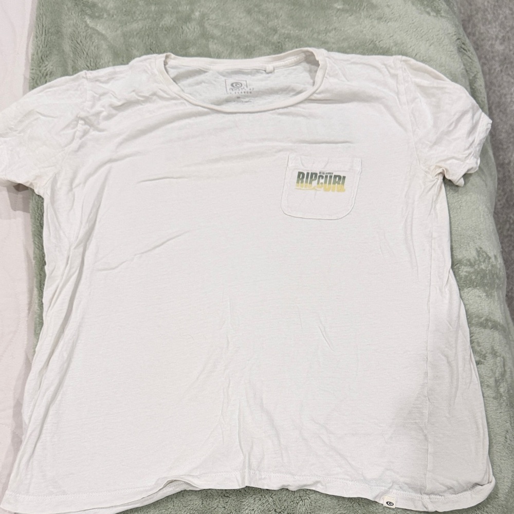 Rip Curl White Tee with Logo Pocket